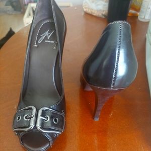 J Vincent Leather  peep toe heels